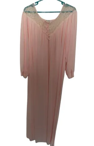 Miss Elaine Pink Sheer Lace Robe thumbnail 3