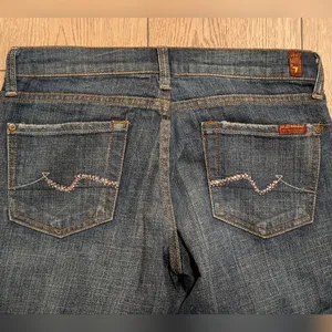 7 For All Mankind Crystal Jeans 26 Boot Cut Denim Pants Bling Vintage Y2K 2000s thumbnail 9