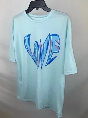 NEW Heart Tshirt Blue thumbnail 1
