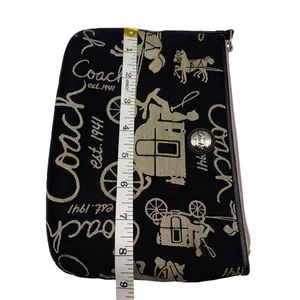 y2k COACH Carriage Black Canvas Pouch Make-up / Cosmetic Case thumbnail 5