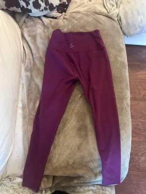 Beyond yoga space dye maroon plum high waisted leggings thumbnail 4