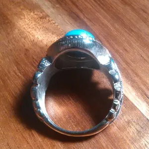 Blue Howlite and Enameled Feather Stainless Steel Ring (Size 7) thumbnail 7