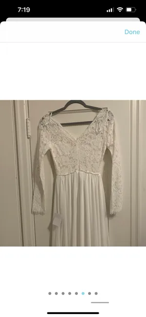 Lulu’s Forever Starts Tonight White Lace Long Sleeve Maxi Wedding Bridal Dress thumbnail 4