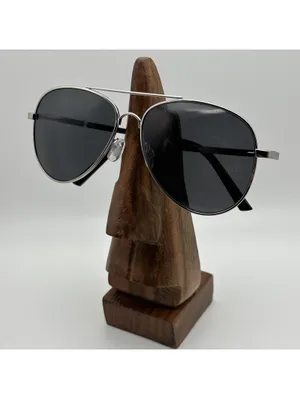 Banana Republic Aviator Sunglasses Silver Frame Black Lenses thumbnail 2