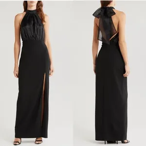 Lulus Organza & Crepe Halter Gown Dress, Cocktail Party Black,‎ Size XL, NWT thumbnail 2