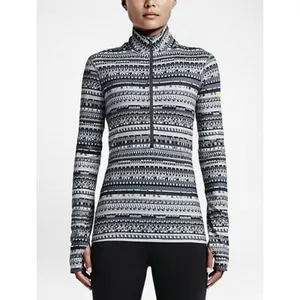 Nike Pro Dri-Fit Women’s Jacket L Half Zip Black Gray Unique Geometric Large thumbnail 2