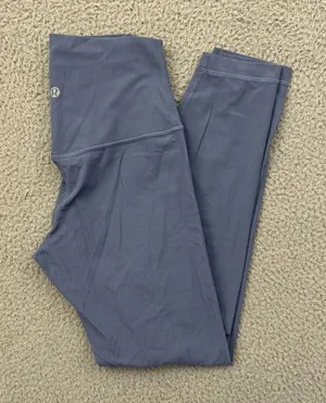 Lululemon Align High Rise Leggings Ribbed Oasis Blue Athletic Women's 4 x 25 thumbnail 1