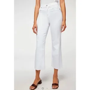 7‎ For All Mankind Cropped Wide Leg White Jeans Size 32 New thumbnail 11