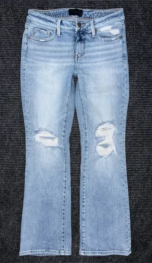 Buckle Black Fit No 53 Tailored Bootcut Stretch Jeans 26x29 Mid Rise Light Wash thumbnail 1