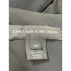 VTG 90s Y2K Jones New York Black Babydoll Beaded Silk Sheer Lined Dress 14 thumbnail 8