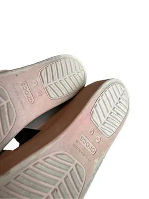 Crocs Taupe Double Buckle Platform Slide Sandals Flatform Comfort Size 8 Women's thumbnail 12