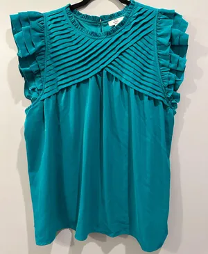 Entro Pleated Ruffle Sleeve Blouse thumbnail 3