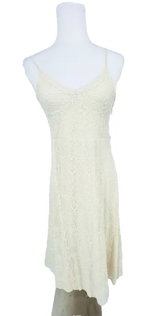Zara Cream Lace Midi Slip Dress Size L Romantic‎ Fairy Feminine Boho Wedding thumbnail 1