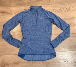 Nike Dri-FIT Half‎ Zip Pullover Thumb Hole Athletic Top Womens XSmall XS Blue thumbnail 1