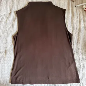 Brown Cotton Tank High Neck Banana Republic thumbnail 1