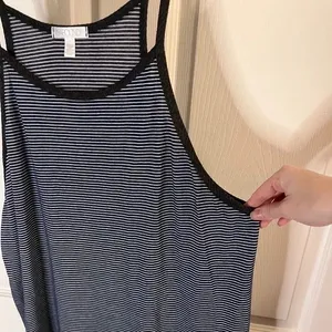 Spaghetti Strap Stripe Hi Lo Tank Top L thumbnail 5