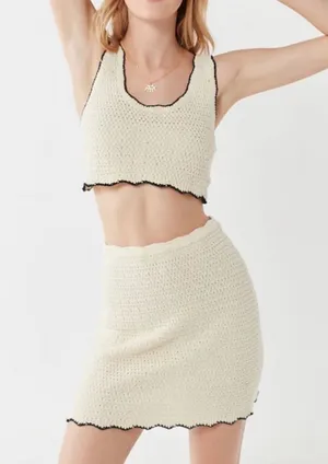 Urban Outfitters crochet tank and skirt set thumbnail 1
