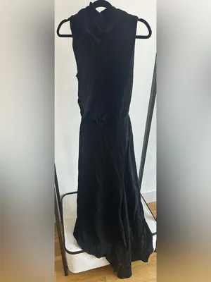 Acler Black Draped Cowl Maxi Dress Size 2 thumbnail 3