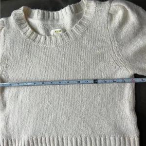 Anthropologie Maeve Cream Puff Sleeve Crew Neck Sweater thumbnail 6