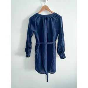 J. Crew dress size Extra Small blue linen cabana coverup thumbnail 5