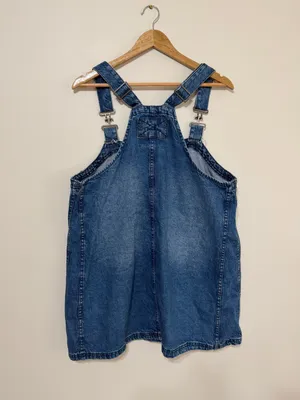 Free People We The Free Overall Smock Mini Dress Size Medium Denim thumbnail 6