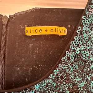 Alice And Olivia Sequins Tank Dress Sz 4 Mini Aqua Embellished Sleeveless thumbnail 6
