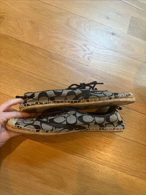 Coach Espadrille Flats Signature Print Black Size 9 thumbnail 2