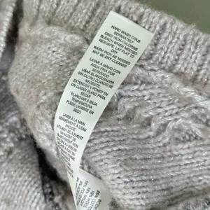 White House Black Market Wool Cowl Neck Patchwork Poncho Sweater Grey Medium thumbnail 10