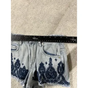 Blank NYC Cutoff Wedge Shorts Women's Sz 24‎ High Rise Distressed Denim Stretch thumbnail 6
