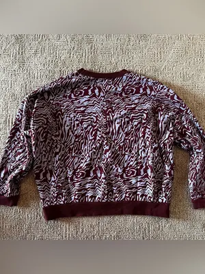 Madewell Maroon and Light purple lilac marbled Animal Print Knit Top thumbnail 2