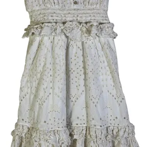 Cleobella Cherie Midi Dress Eyelet Lace Ruffle Size S White Cottagecore Prairie thumbnail 4