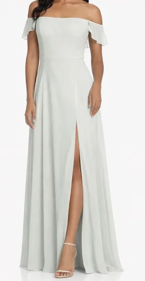 Jenny Yoo - ‎ Bridesmaid Elsie Off The Shoulder Flutter Sleeve Chiffon Dress thumbnail 1