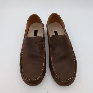 OluKai Nohea Nubuck Dark Java Tan Leather Slip On Loafers Womens 9.5 20174-4834 thumbnail 4