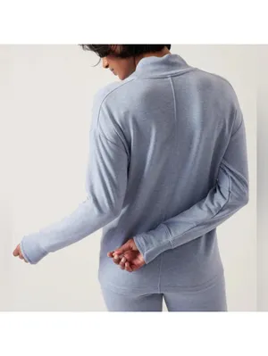 Athleta Clarity V-Neck Sweatshirt Blue thumbnail 2