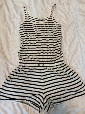 Z supply black and white shorts romper  thumbnail 3
