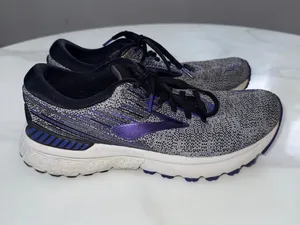 Brooks Gray and Purple Women's Running Shoes thumbnail 1