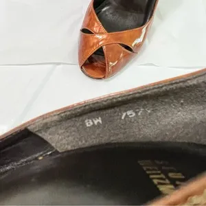 Stuart Weitzman Bronze Peeptoe Stiletto Heels Size 8 Corpcore 80s Power Dressing thumbnail 6