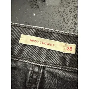LEVIS BLACK JEANS WOMENS‎ 26 middy straight PREMIUM COTTON DENIM BUTTON thumbnail 5