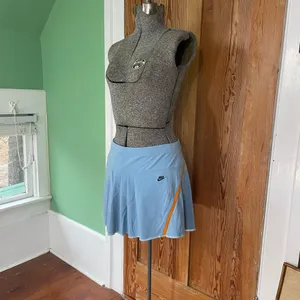Nike Dri-Fit Y2K Baby Blue & Orange Pleated Tennis Skirt Sz M 💕🎀 thumbnail 7