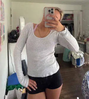 Brandy Melville Long Sleeve Top Grey thumbnail 1