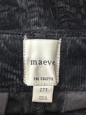 Maeve Anthropologie Colette Charcoal Heart Pattern Wide Leg Corduroy Pants 27T thumbnail 11