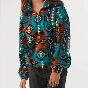 O'Neill Sierra pullover Sherpa blue green western xs NEW pullover fleece popover thumbnail 2