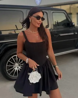 Zara dress mini corset inspired ruffled balloon bodycon summer cocktail wedding thumbnail 4