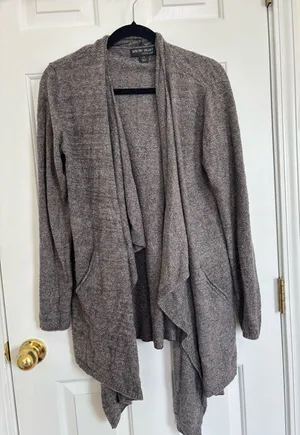 Barefoot dreams cozychic lite knit cardigan thumbnail 1
