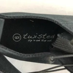 Twisted Womens Low Top Sneakers Canvas Lace Up Black on Black Size 6 thumbnail 5
