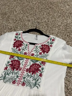 Embroidered cream blouse Red Size XS thumbnail 4