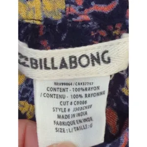 Billabong Multicolor Pull On Floral‎ Pants Womens LARGE Bohemian thumbnail 9