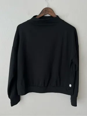 Vuori funnel neck pullover sweater charcoal black small thumbnail 8