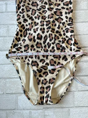 Aerie Leopard Print One-Piece Swimsuit - Beige & Brown thumbnail 7
