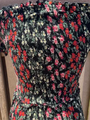 Patrons of Peace Topanga Smocked Floral Off the Shoulder Maxi Dress Size S Boho thumbnail 5